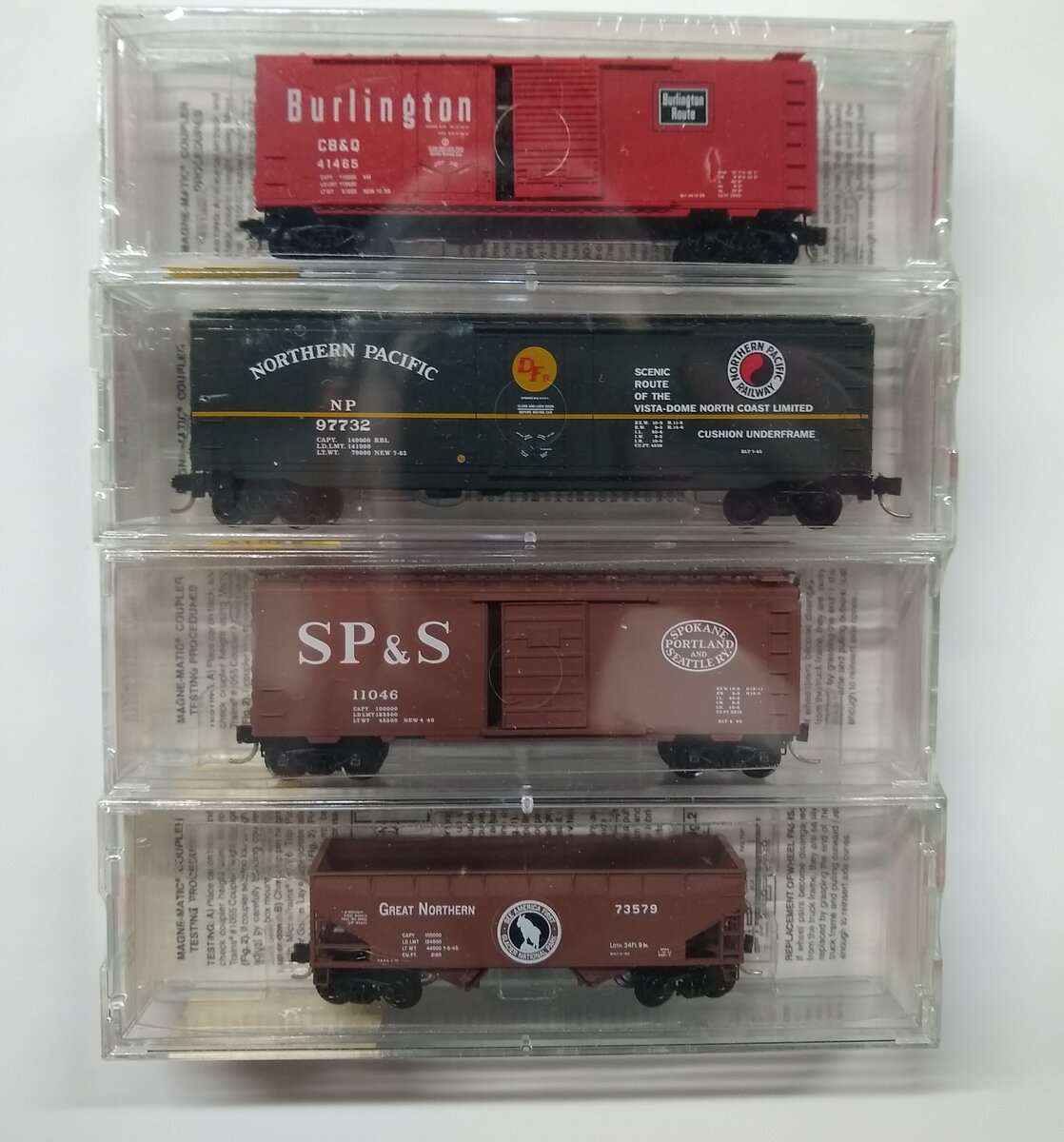 Micro-Trains 02200102 N Scale Fallen Flag BN Merger Freight Cars (Set of 4)