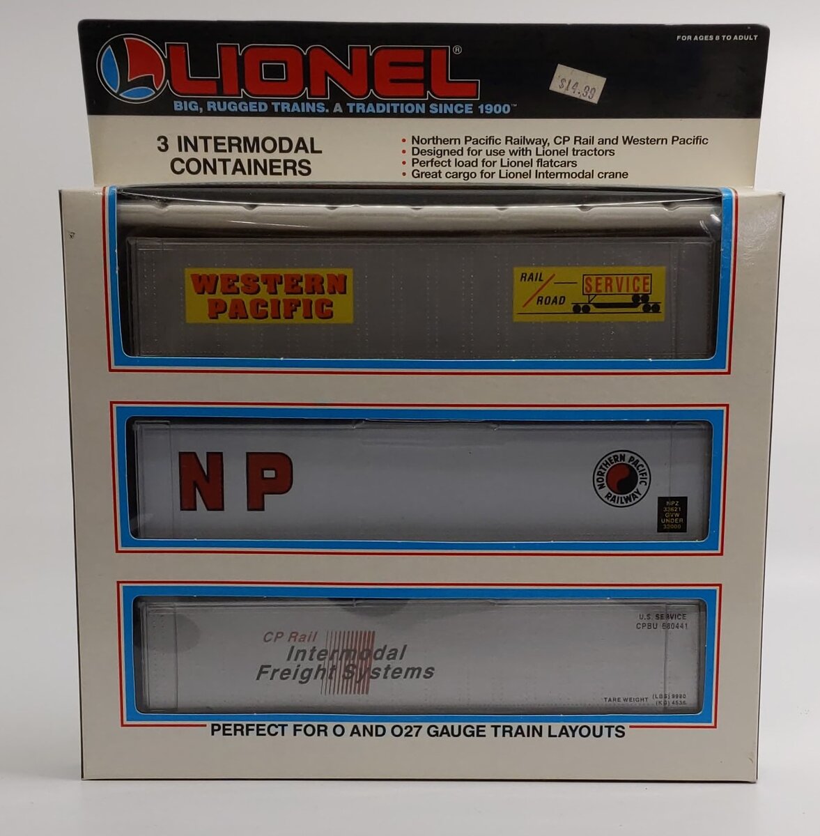 Lionel 6-12907 O Gauge Intermodal Containers (Set of 3)