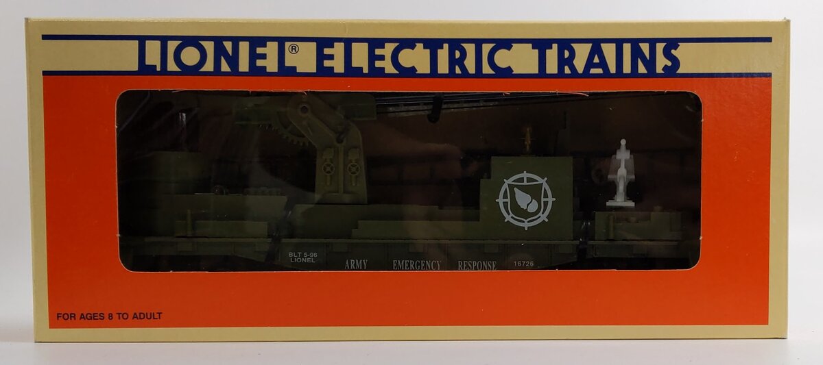 Lionel 6-16726 O Gauge Army Fire Ladder Car LN/Box