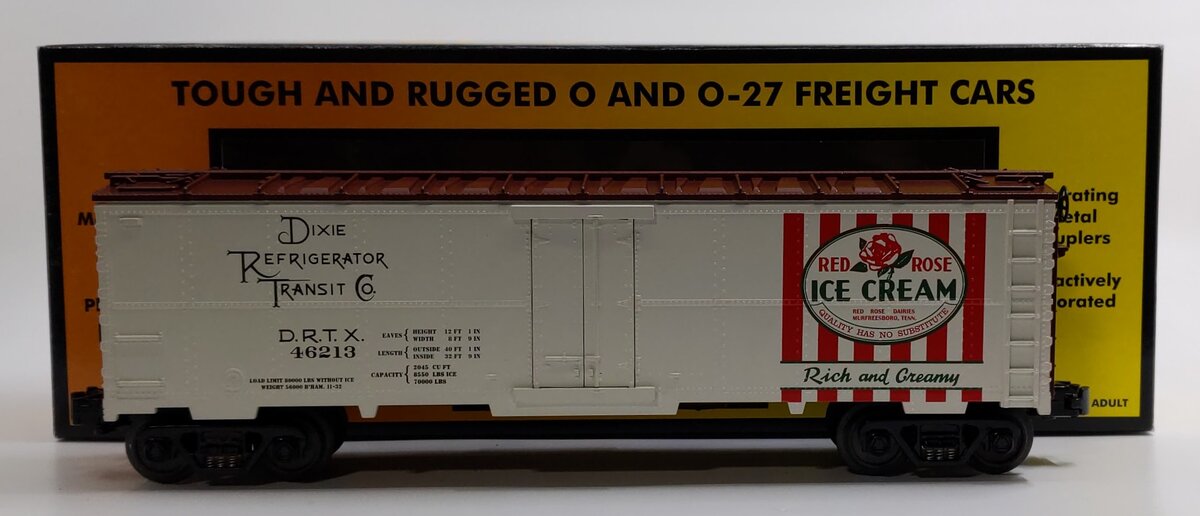 MTH 30-7821 O Gauge Red Rose Ice Cream Modern Reefer #46213 LN/Box