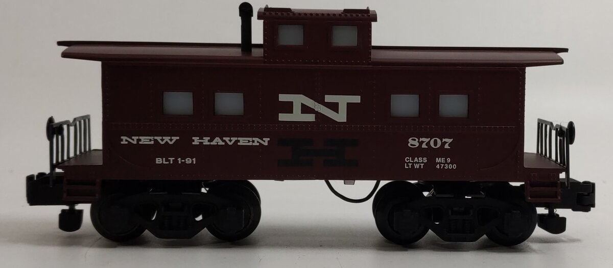 American Flyer 6-48707 S Gauge New Haven Lighted Square Window Caboose #8707 LN/Box