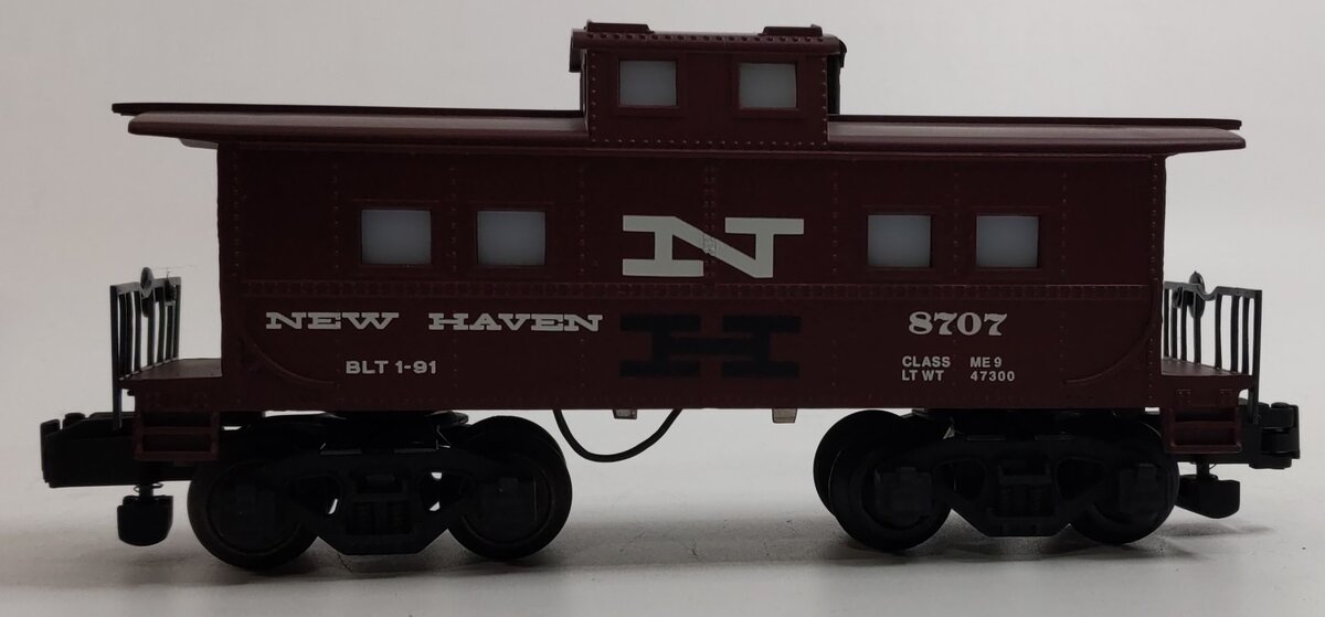 American Flyer 6-48707 S Gauge New Haven Lighted Square Window Caboose #8707 LN/Box
