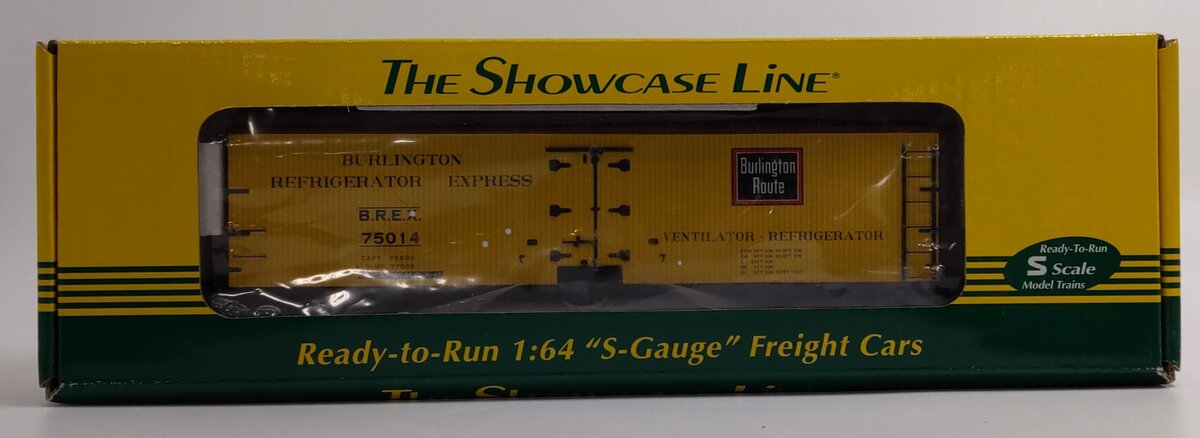 S-Helper 00484 S Scale Burlington Route 40' Wooden Billboard Reefer #75014 LN/Box