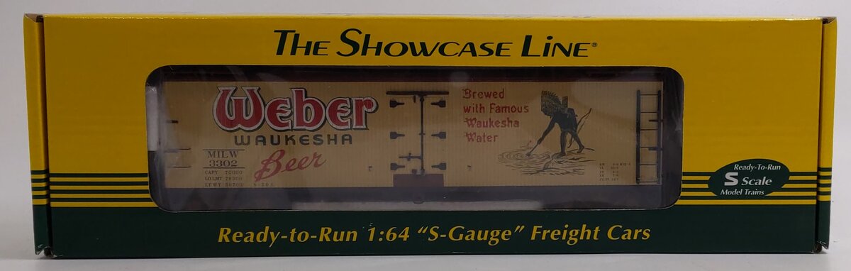 S-Helper 01883 S Gauge Weber Waukesha Beer 40' Wooden Billboard Reefer #3302 LN/Box