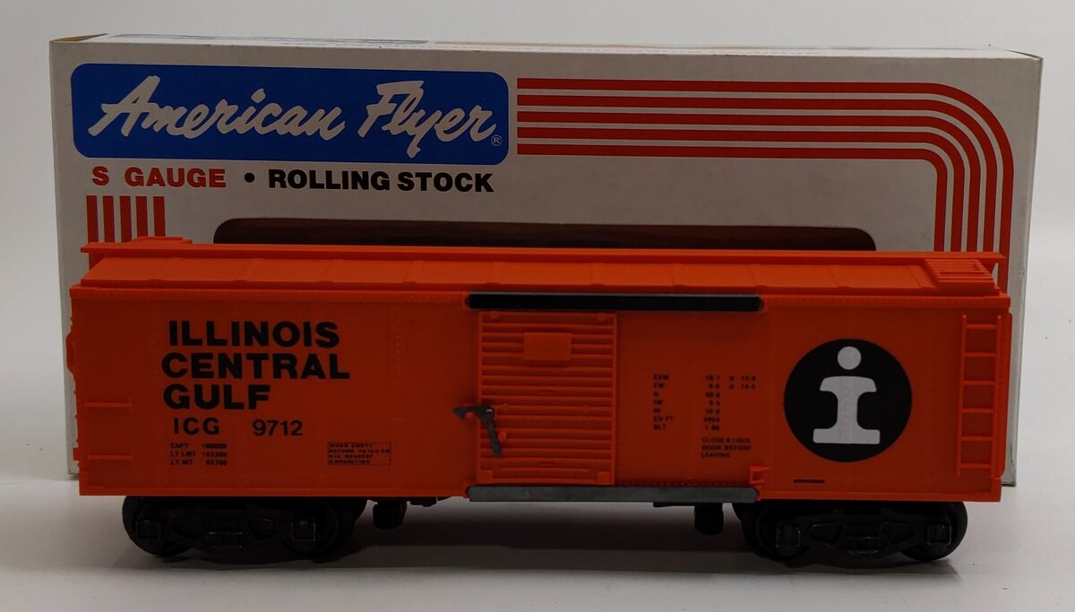 American Flyer 4-9712 S Gauge Illinois Central Gulf Boxcar #9712 LN/Box