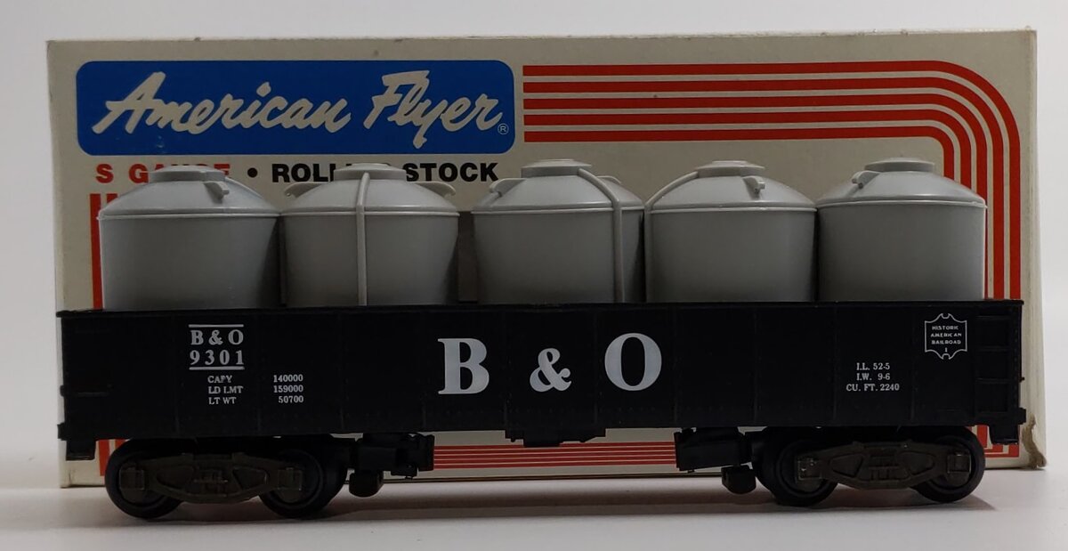 American Flyer 4-9301 S Gauge Baltimore & Ohio Gondola w/Canisters EX/Box