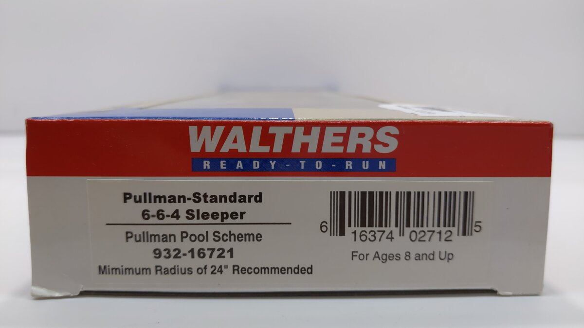 Walthers 932-16721 HO Scale Pullman Pool Scheme Sleeper Car LN/Box