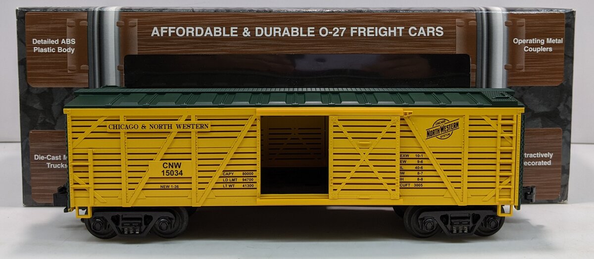 MTH 33-7702 O Gauge Chicago & Northwestern Stock Car #15034 NIB