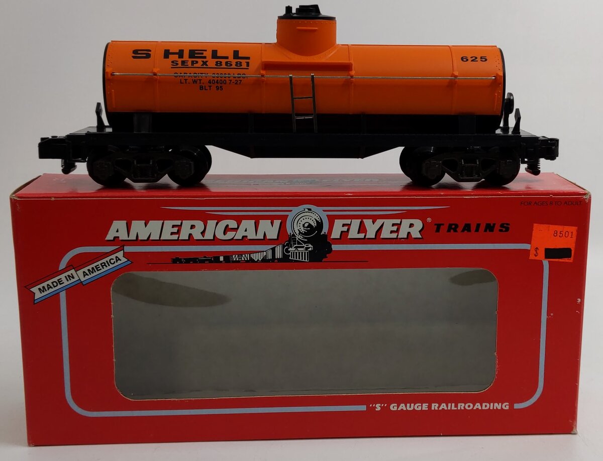 American Flyer 6-48405 S Gauge Shell Single Dome Tank Car #625 LN/Box