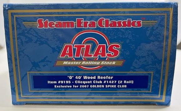 Atlas 9195 O Scale Clicquot Club 40' Wood Reefer #1427 (2Rail)