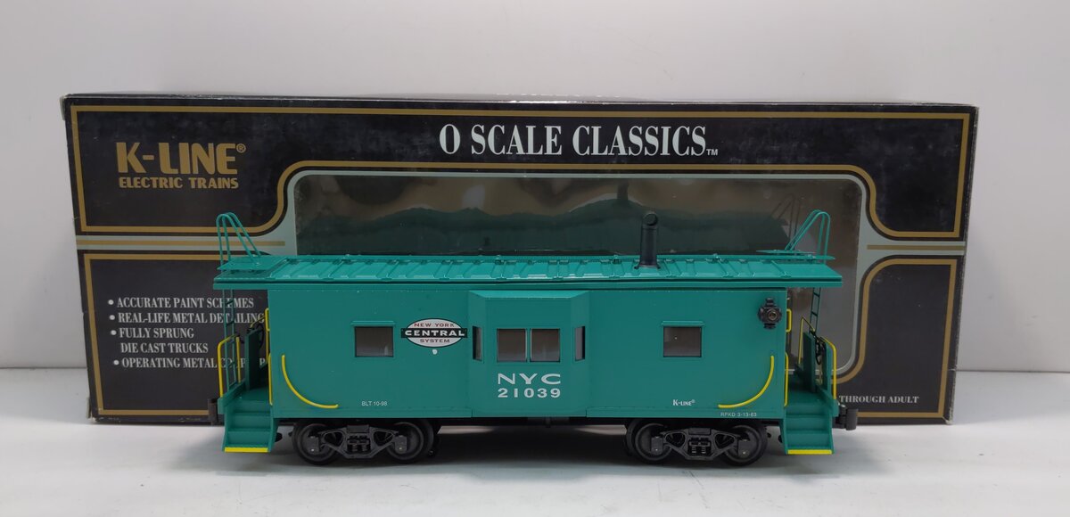 K-Line K612-1751 O Gauge New York Central Scale Bay Window Caboose #21039 LN/Box