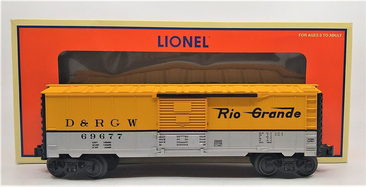 Lionel 6-25045 O Denver and Rio Grande Western Boxcar #69677 NIB