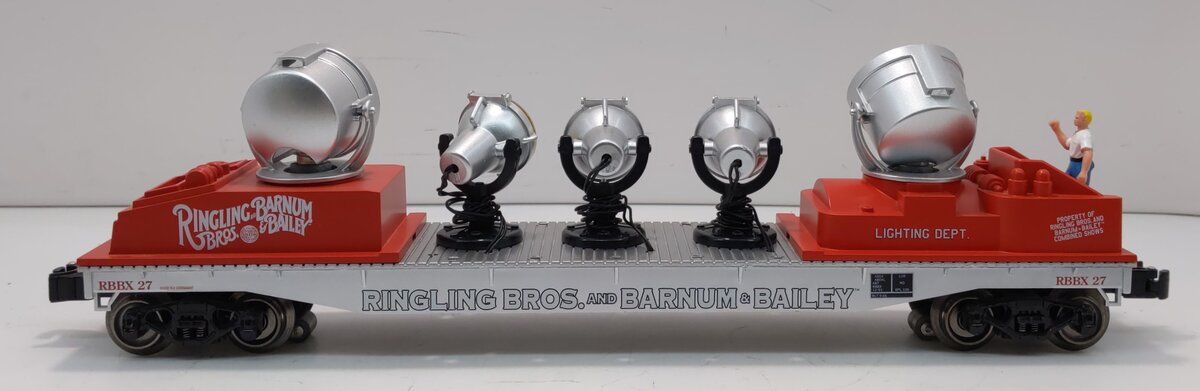 K-Line 6-22244 O Gauge Ringling Bros Operating Searchlight Car w/ 3 Spotlights