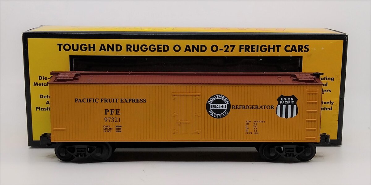 MTH 30-7807 O UP Pacific Fruit Express Semi-Scale Woodside Reefer Car #97321 LN/Box
