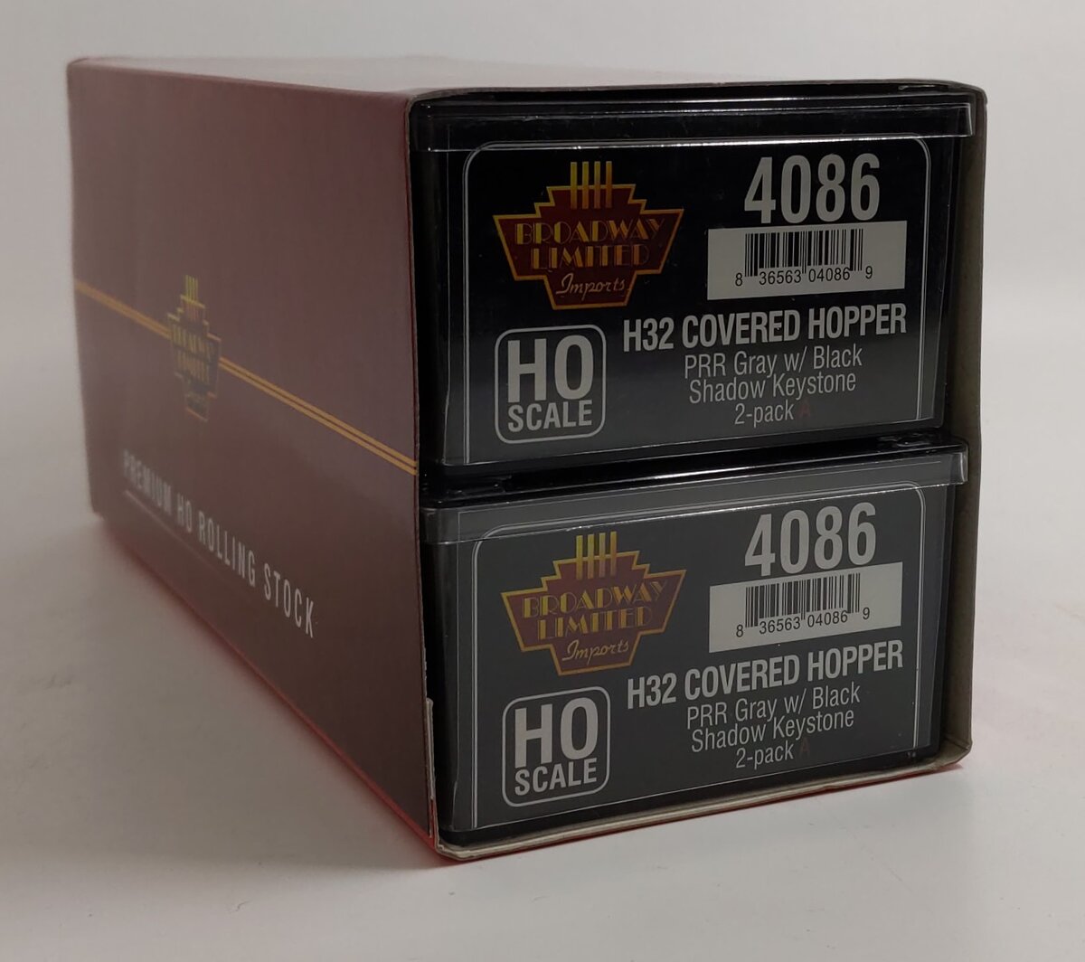 Broadway Limited 4086 HO PRR Class H32 5-Bay Covered Hopper Set A (Pack of 2)