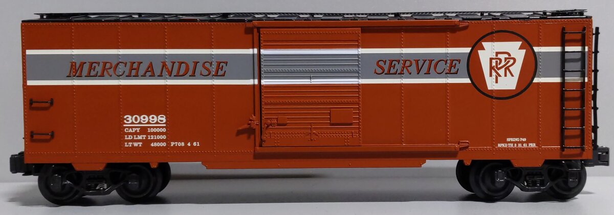 K-Line K751-1891 O Gauge Pennsylvania Railroad Die-Cast Boxcar #30998 LN