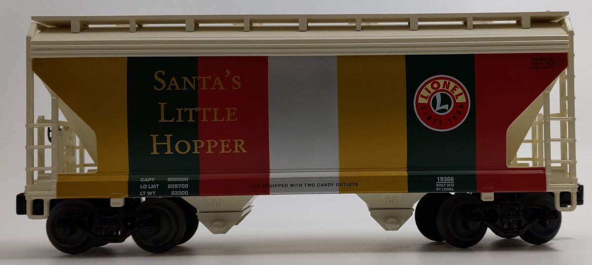 Lionel 6-19366 O Gauge "Santa's Little Hopper" Christmas 2-Bay ACF Hopper LN/Box