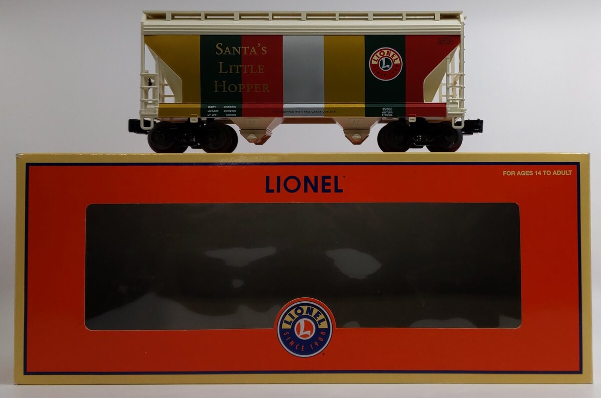 Lionel 6-19366 O Gauge "Santa's Little Hopper" Christmas 2-Bay ACF Hopper LN/Box
