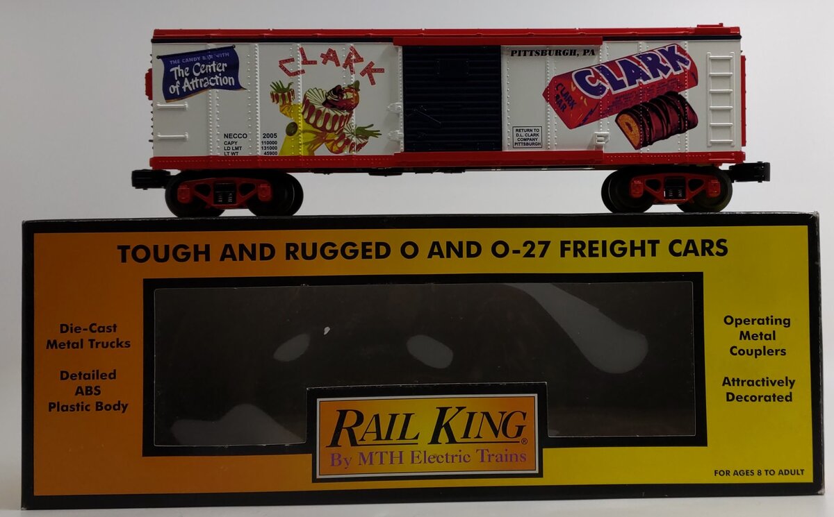 MTH 30-74325 O Gauge Clark Candy Bar Boxcar LN/Box