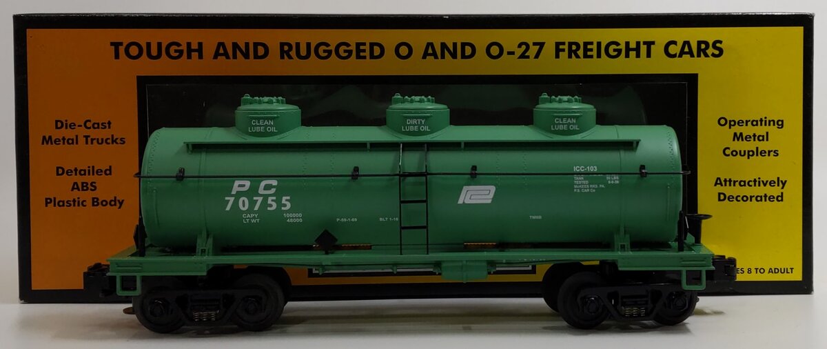 MTH 30-7343 O Gauge Penn Central 3-Dome Tank Car #70755 LN/Box