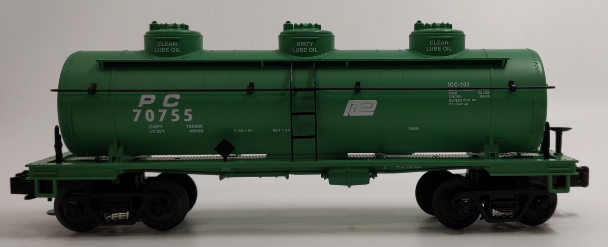 MTH 30-7343 O Gauge Penn Central 3-Dome Tank Car #70755 LN/Box