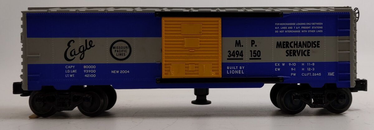 Lionel 6-36786 O Gauge PWC Missouri Pacific Operating Boxcar LN/Box