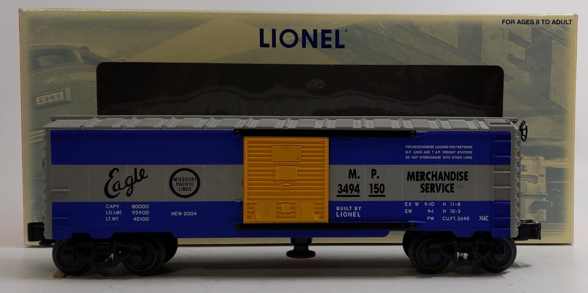 Lionel 6-36786 O Gauge PWC Missouri Pacific Operating Boxcar LN/Box