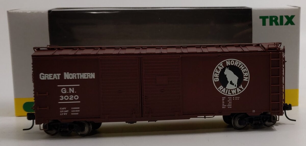 Trix 24902-8 HO Scale Great Northern 40' Double Door Boxcar #3020 LN/Box