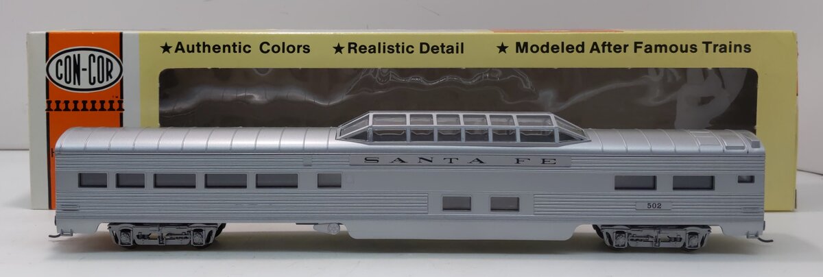 Con-Cor 0001-000712 HO Santa Fe 85' Corrugated Reg Dome Passenger Car #502 Kit