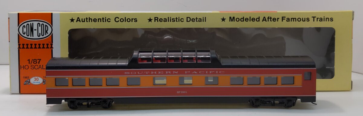 Con-Cor 0001-000942 HO Scale SP 72 FT Daylight Vista Dome Car #3501