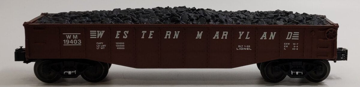 Lionel 6-19403 O Gauge Western Maryland Gondola with Coal Load #19403 LN/Box