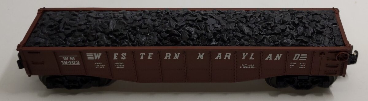 Lionel 6-19403 O Gauge Western Maryland Gondola with Coal Load #19403