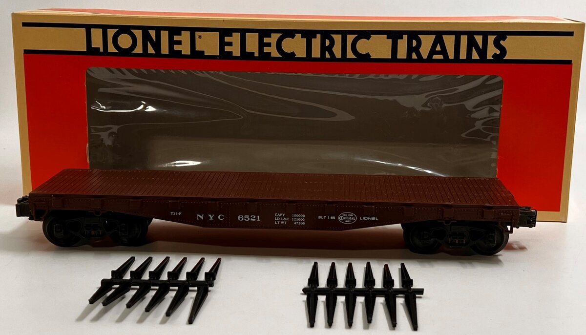 Lionel 6-6521 O Gauge New York Central Flatcar with Stakes