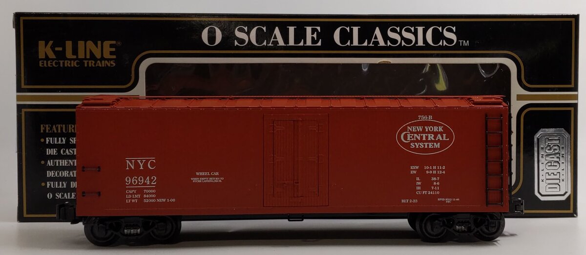 K-Line K752-1751 O Gauge New York Central Diecast Reefer LN/Box