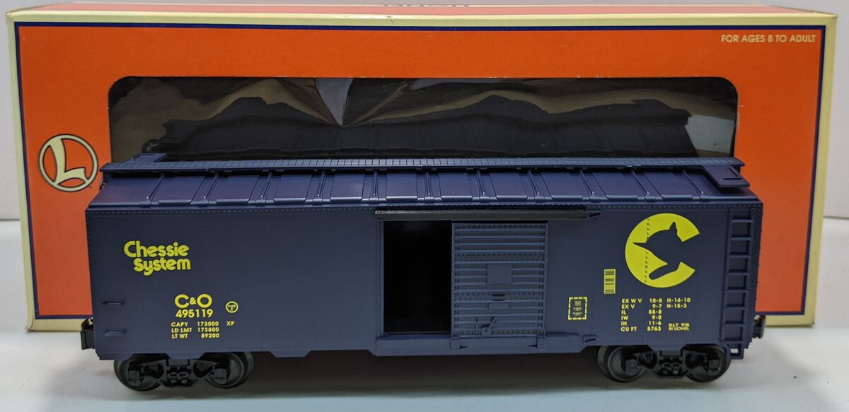 Lionel 6-17245 O Gauge C&O Boxcar w/Chessie Kitten #495119 EX/Box