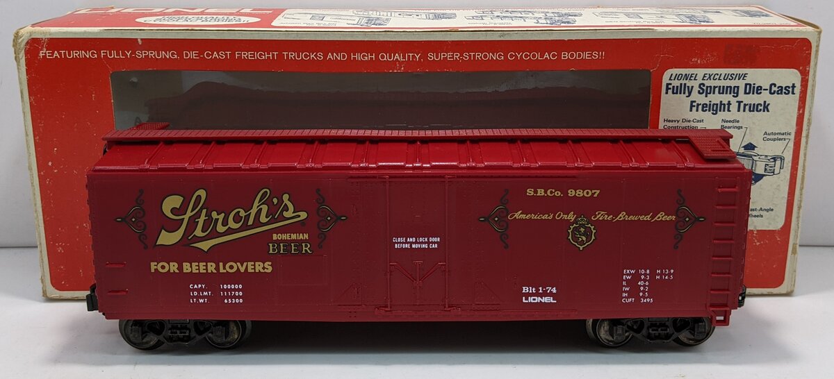 Lionel 6-9807 O Gauge Stroh‘s Bohemian Beer Reefer Car #9807 LN/Box