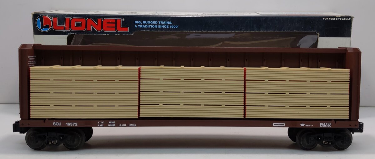 Lionel 6-16372 O Gauge Southern I-Beam Flat Car w/ Wood Load LN/Box