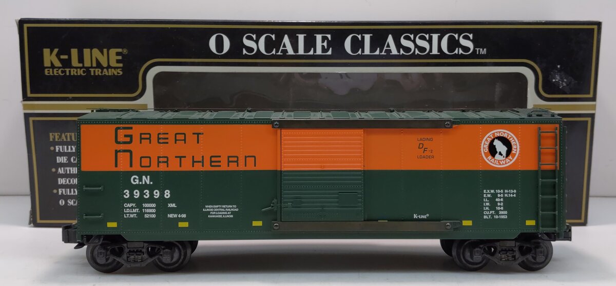 K-Line K761-1591 O Gauge Great Northern Boxcar #39398 NIB