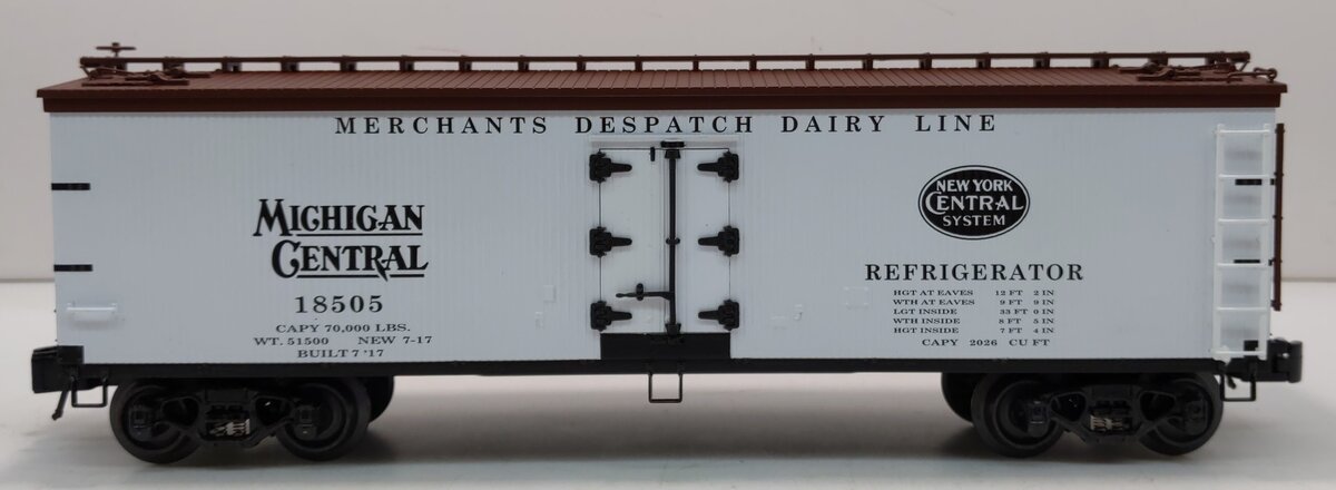 K-Line K742-8027 O Gauge Michigan Central 40" Woodside Refrigerator Car #18505 LN/Box