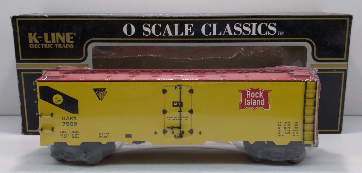 K-Line K7608 O Gauge Rock Island Refrigerator Car (3-Rail) NIB