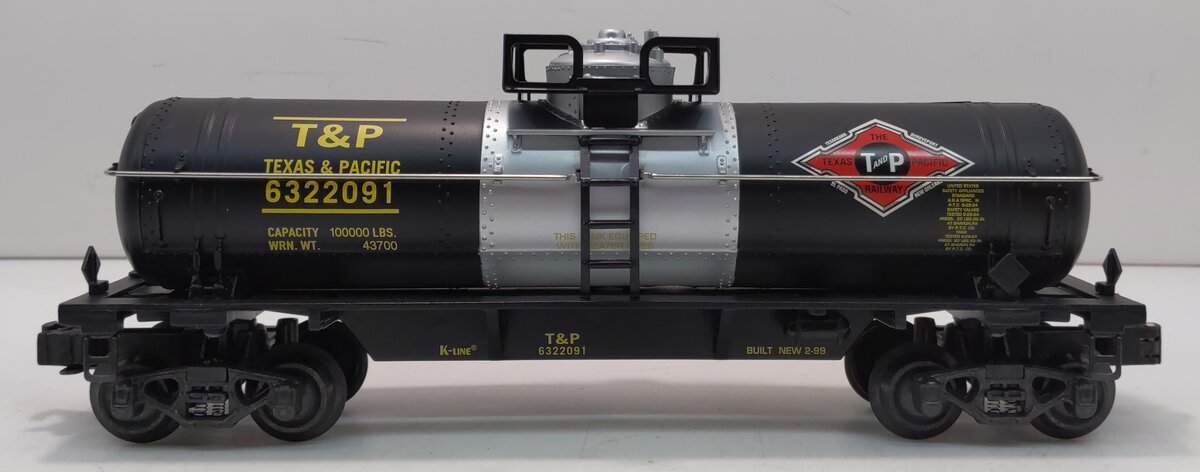 K-Line K632-2091 O Texas & Pacific Classic Single Dome Tank Car LN/Box