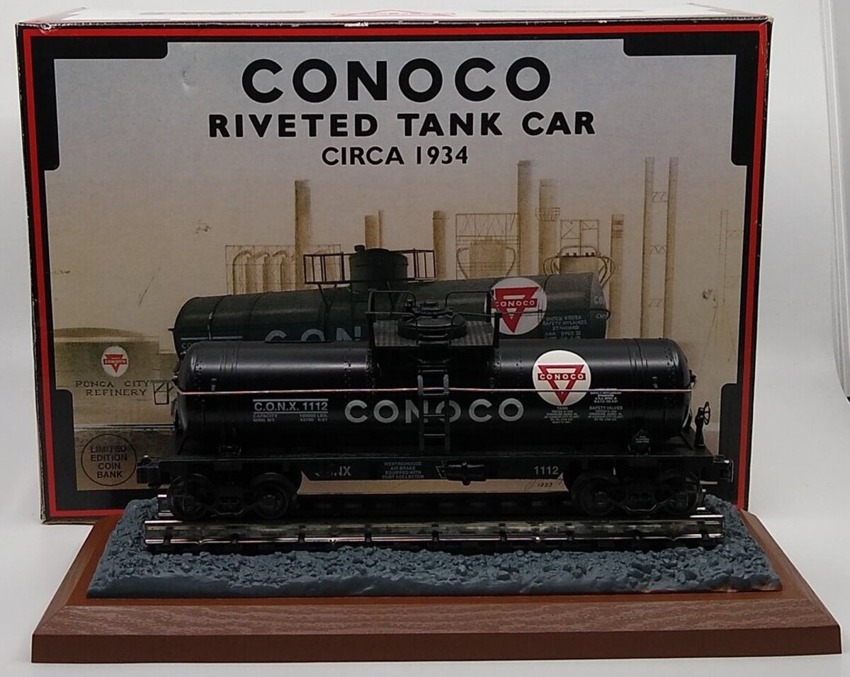 K-Line K-639104 O Gauge Conoco Riveted Tank Car/Bank LN/Box