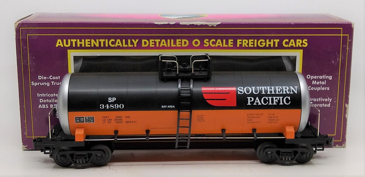 MTH 20-92006 O Gauge Southern Pacific Orange & Black Tank Car #34890 LN/Box