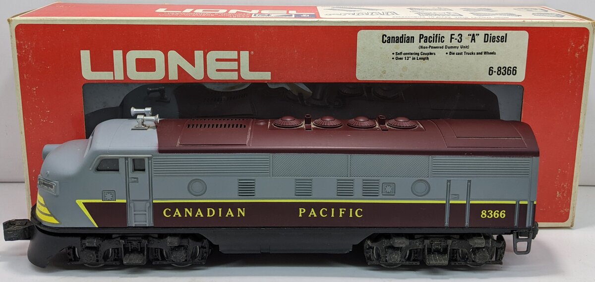 Lionel 6-8366 O Canadian Pacific F3 A Dummy Diesel Locomotive EX/Box