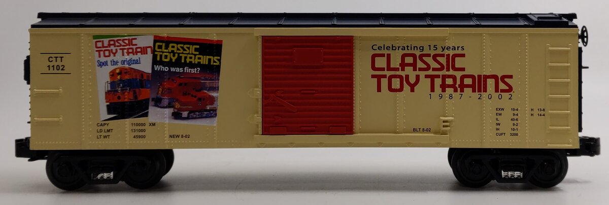 MTH 30-74050 O Gauge Classic Toy Trains-15th Anniversary Box Car #1102 LN/Box