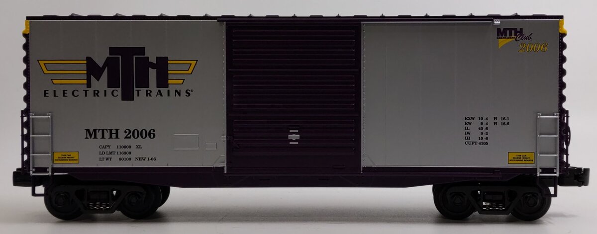 MTH 30-74347 O Gauge MTHRRC-2006 40' High Cube Box Car #2006 (Hi-Rail Wheels) NIB