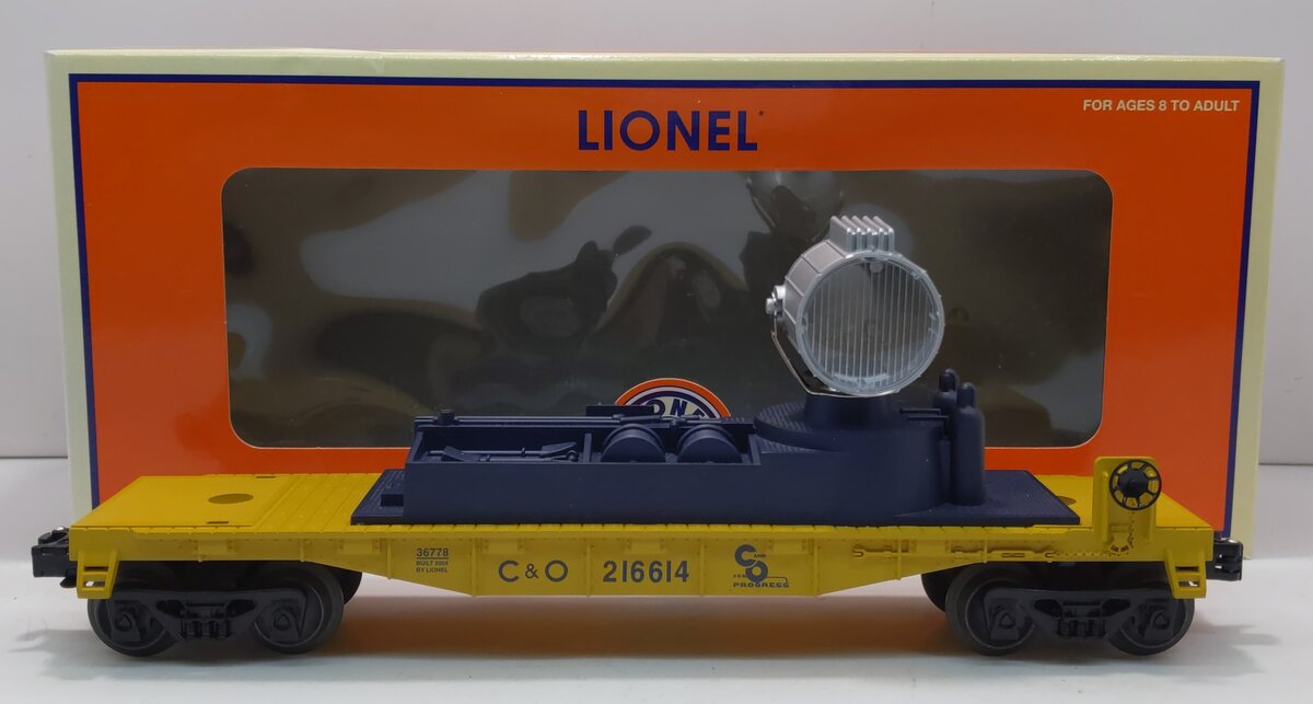 Lionel 6-36778 O Chesapeake & Ohio Searchlight Car #216614 LN/Box