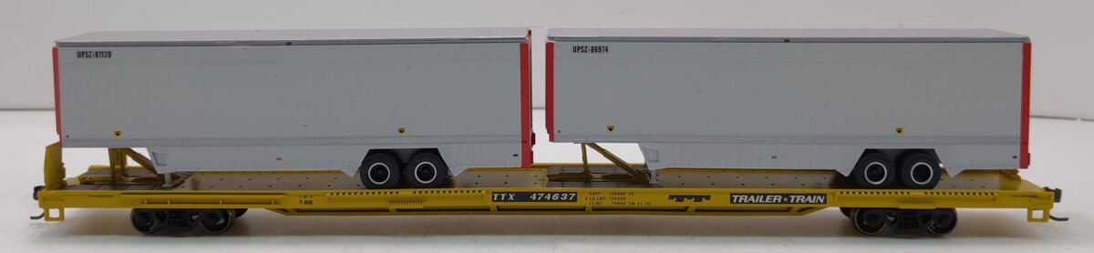 Athearn 92626 HO Trailer Train 85' Flat Car With 2-40' Trailers #474637 LN/Box