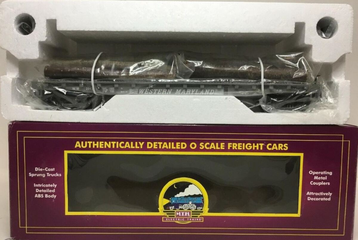 MTH 20-98102 O Western Maryland Flatcar with Log Load #2317 LN/Box