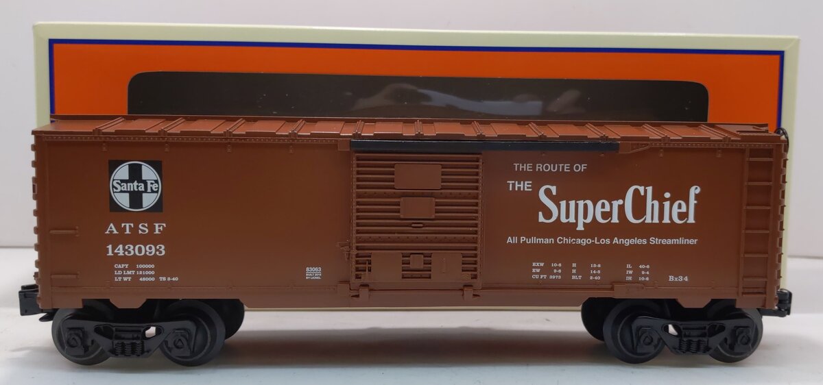 Lionel 6-83063 O Santa Fe Super Chief Boxcar #143093 LN/Box
